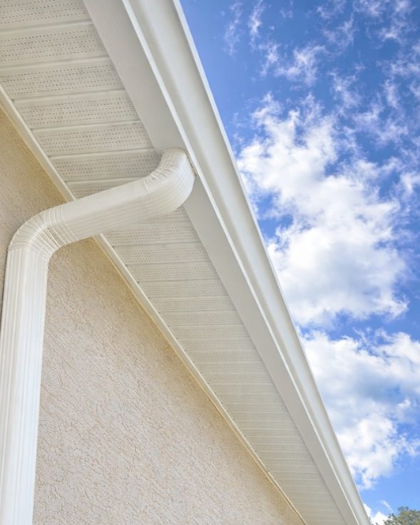 The same gutter, downspout and soffit white again